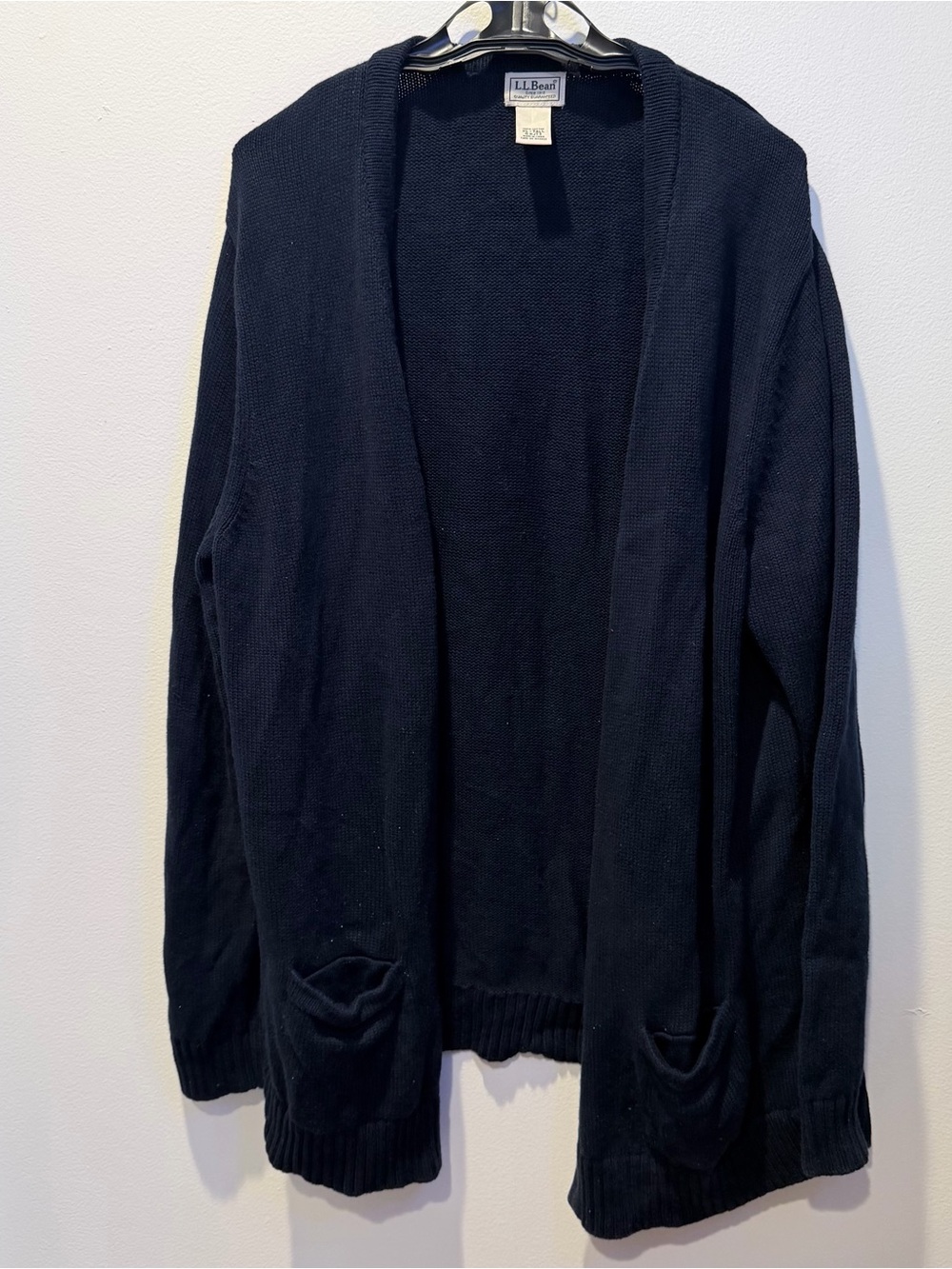 L.L. Bean Navy Open-Front Cardigan Sweater XL-Tall